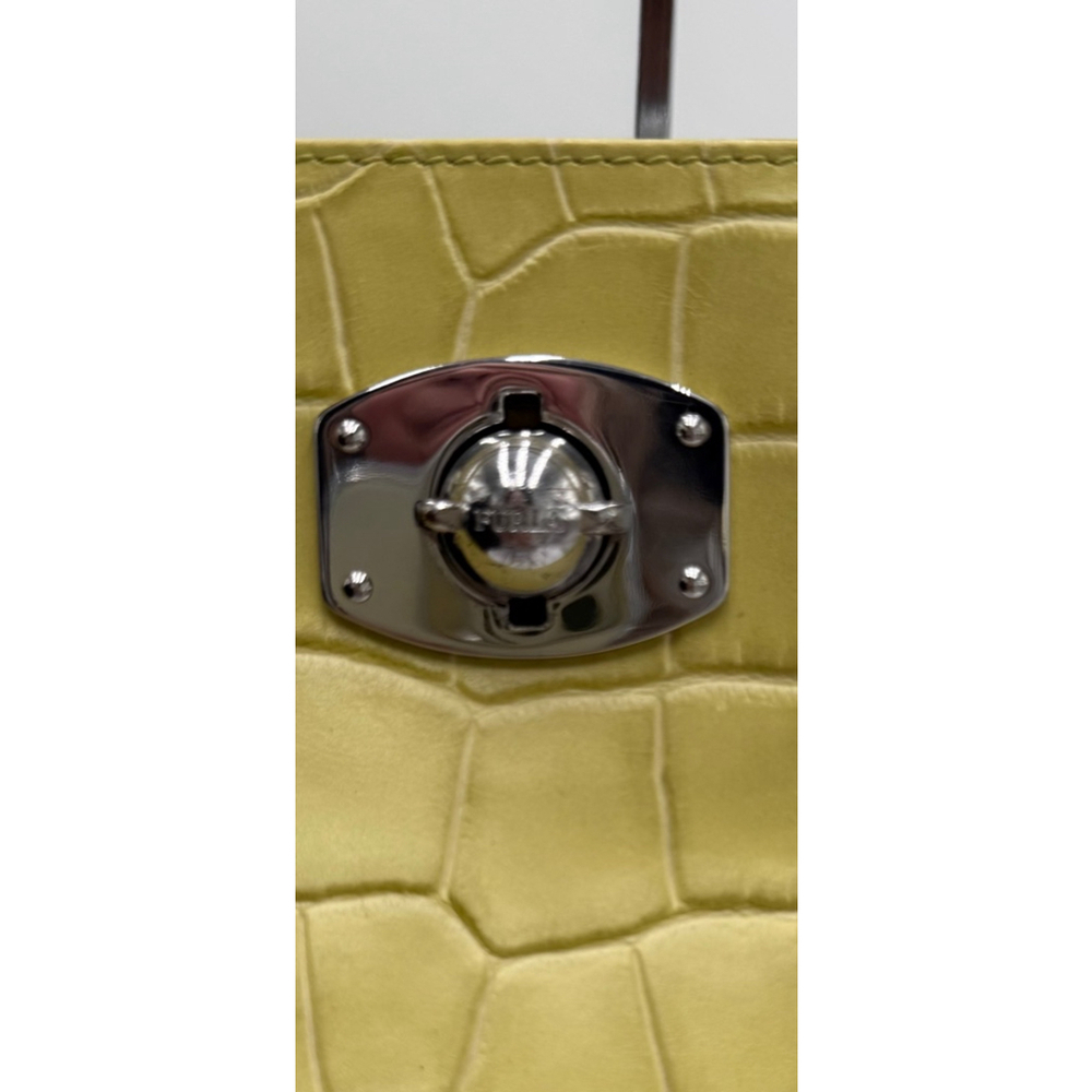 Furla Lime Croc-Embossed Leather Top-Handle Tote - Picture 8 of 14